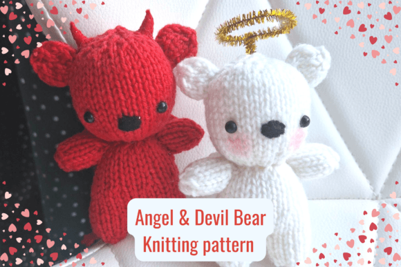 Download Angel Devil Bears Knitting Pattern - Angel Collection