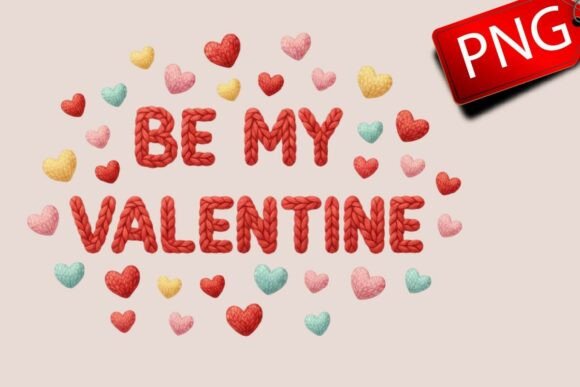 Download Sweet Faux Yarn Crochet Valentine PNG - Valentine png Collection