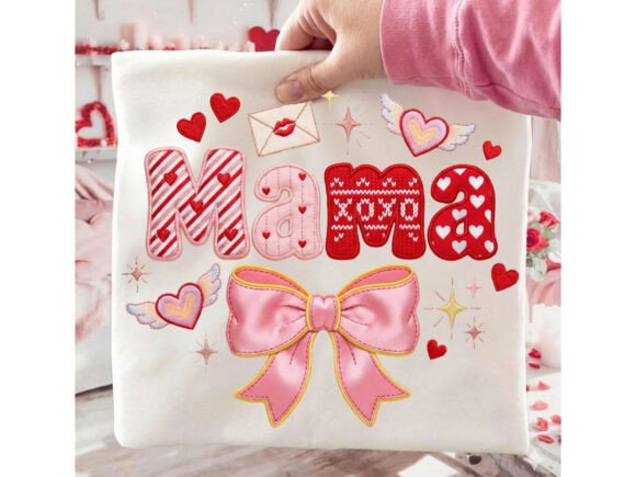 Download Mama Faux Embroidery Valentine Png - Valentine png Collection