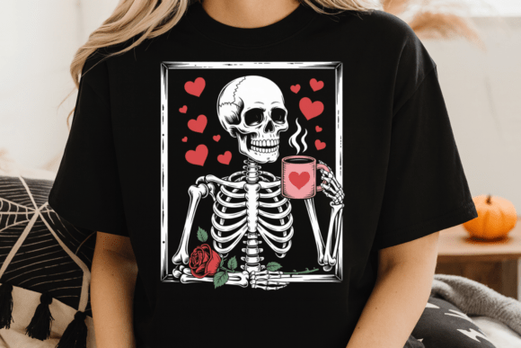 Download Cute Skeleton Coffee Valentine PNG - Valentine png Collection