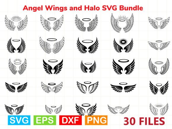 Download Angel Wings and Halo SVG Bundle - Angel Collection