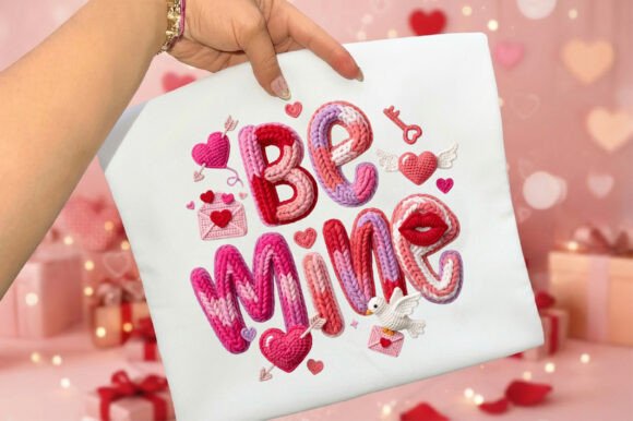 Download Be Mine Faux Yarn Crochet Valentine PNG - Valentine png Collection