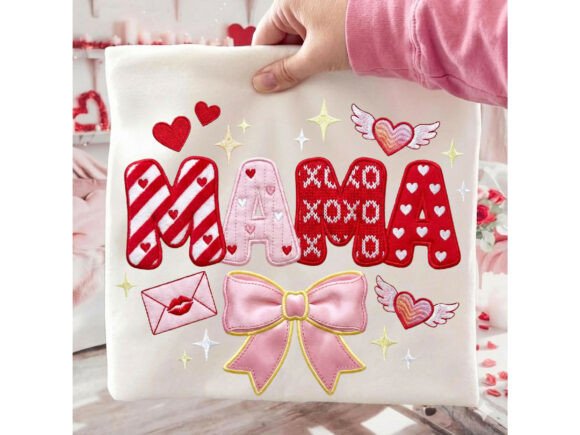 Download Mama Faux Embroidery Valentine Png - Valentine png Collection