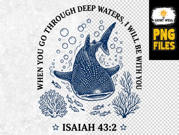 Download Isaiah 43:2 Whale Shark Bible Verse PNG - Bible verse png Collection
