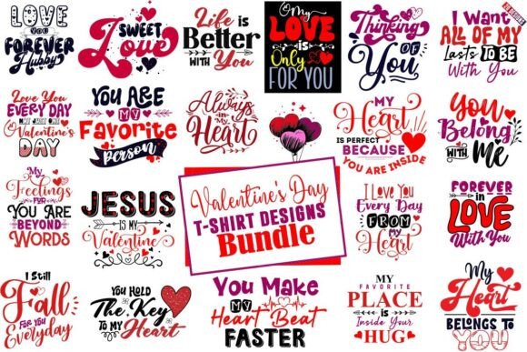 Download Valentine's T-shirt Designs Bundle - Premium Resources