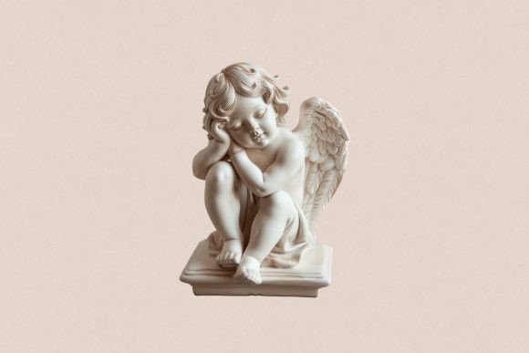 Download White Statue of a Cute Angel - Angel Collection